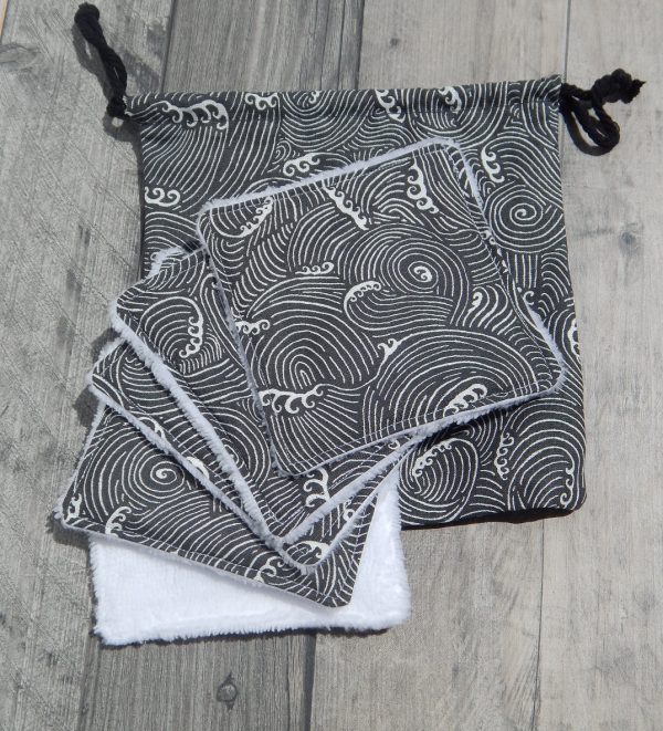 POCHETTE + 5 LINGETTES LAVABLES VAGUES
