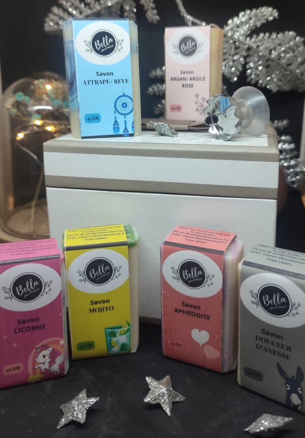 COFFRET 6 MINI SAVONS+ PORTE SAVON MAGNETIQUE